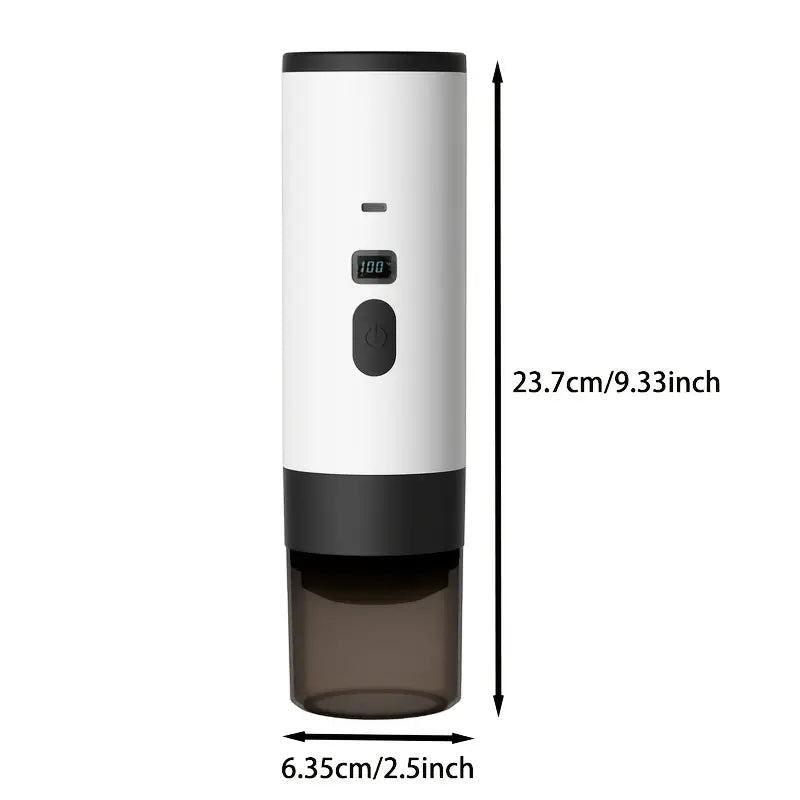 1pc Portable Capsule Coffee Machine, Compatible with Ground Coffee & Capsules, 3-In-1Espresso Maker with Digital Display Screen, 7800mAh Battery, 3.04oz Water Tank Capacity, 4.06oz Coffee Cup Capacity, Suitable for Travel/Home/Camping