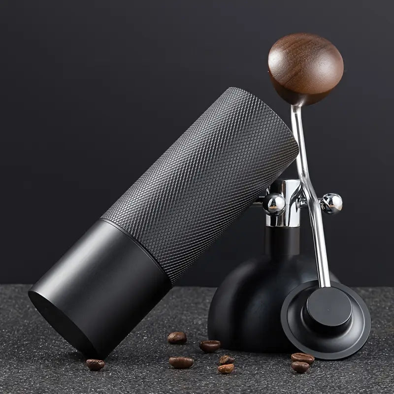 Premium Stainless Steel Manual Coffee Grinder with Textured Lattice Pattern Handle - Ergonomic Design for Home and Office Use, No Electricity Required, Durable & Easy to Clean, Coffee Bar Accessories