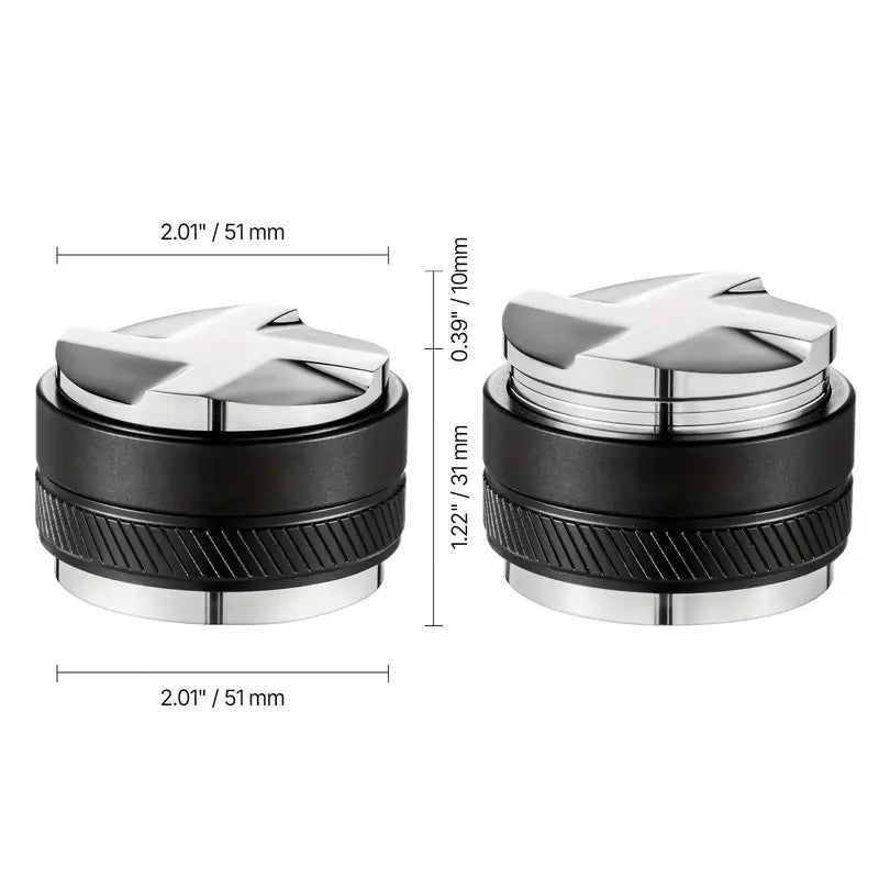 Coffee Distributor 51&53&58mm, 2-in-1 Adjustable Espresso Distributor with Fan-Shaped Base, Coffee Distributor 304 Stainless Steel with Easy-to-Disassemble Design