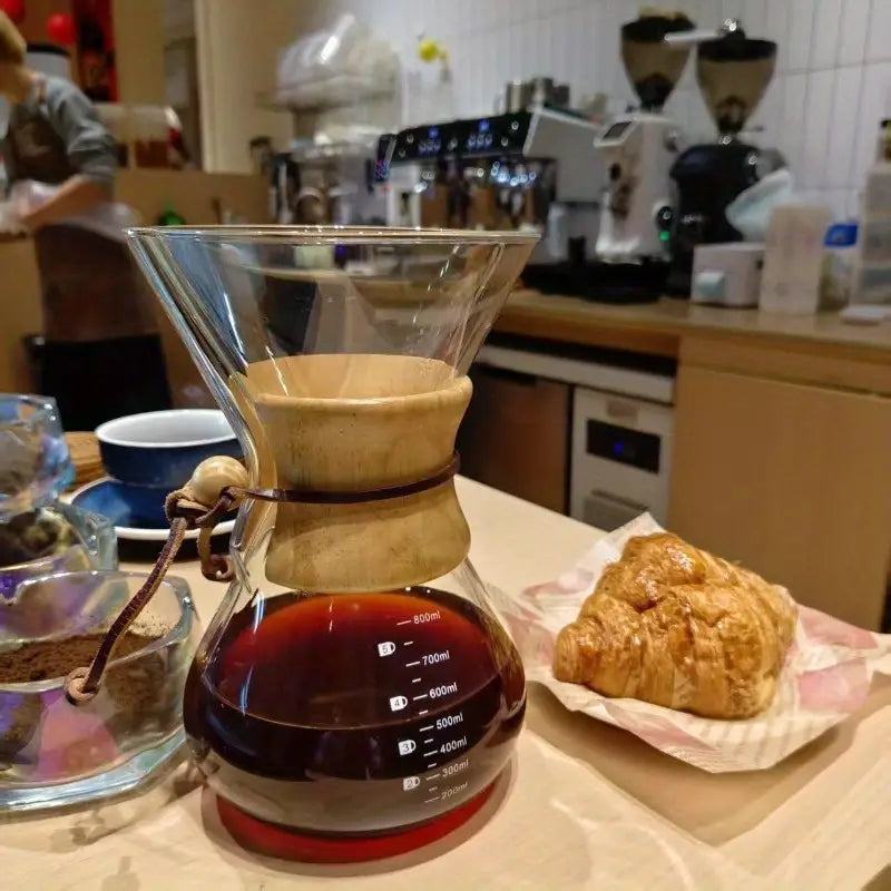 Pour Over Coffee Maker Set 8 Cup Glass Coffee Pot Dripper Carafe with Filter 8 Cup 28oz