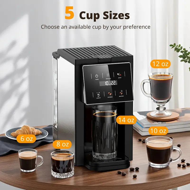 4-In-1 Freshly Ground Commercial Espresso Machines & Coffee Makers, One Machine Compatible with K Cup/Coffee Powder|5 Levels of Fine Grinding, Adjustable Concentration|Food-Grade Reusable Filter|Bpa-Free Material, Fast Brewing And Easy Cleaning