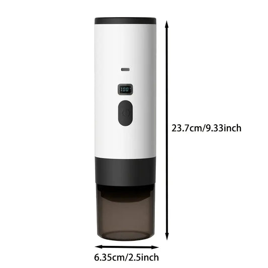 1pc Portable Capsule Coffee Machine, Compatible with Ground Coffee & Capsules, 3-In-1Espresso Maker with Digital Display Screen, 7800mAh Battery, 3.04oz Water Tank Capacity, 4.06oz Coffee Cup Capacity, Suitable for Travel/Home/Camping