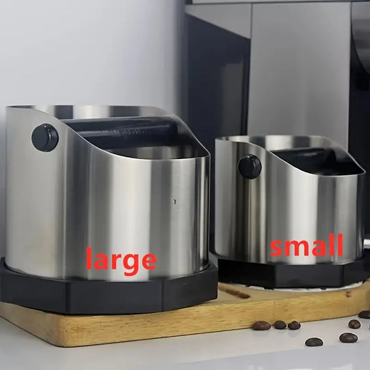 Stainless Steel Coffee Grounds Grinder & Tamper Holder - 54.1oz Capacity, Removable Hammer, Built-in Residue Storage - Barista Tool for Espresso Machines, Cafe & Kitchen Essentials, Espresso Grinder, Sleek Design, Sturdy Build