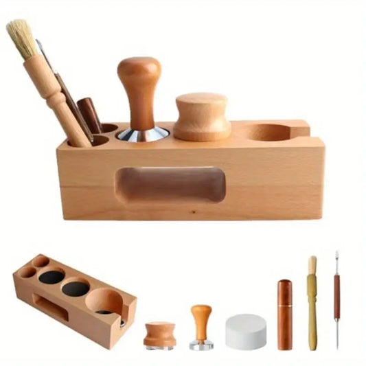 Wooden Tamper Station Espro Accories Kit Espro Tamper Set Coffee Distributor Wdt Stirrer Latte Pen Paper Filters Brush 51mm Espro Accories Kit 7pcs