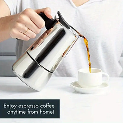 Premium Stainless Steel Stovetop Espresso & Coffee Maker 6-Cup - High-Quality Espro Percolator with Even Heat Distribution, Flip-Top Lid & Silicone Grip Handle, Works on All Stovetops (Gas/Electric/Propane) for Camping, Cuban Coffee,