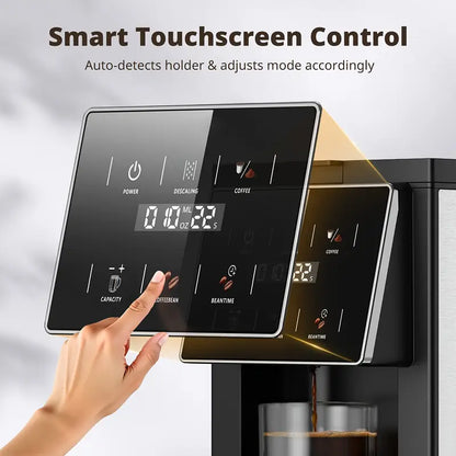 4-In-1 Freshly Ground Commercial Espresso Machines & Coffee Makers, One Machine Compatible with K Cup/Coffee Powder|5 Levels of Fine Grinding, Adjustable Concentration|Food-Grade Reusable Filter|Bpa-Free Material, Fast Brewing And Easy Cleaning