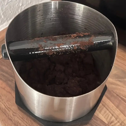 Stainless Steel Coffee Grounds Grinder & Tamper Holder - 54.1oz Capacity, Removable Hammer, Built-in Residue Storage - Barista Tool for Espresso Machines, Cafe & Kitchen Essentials, Espresso Grinder, Sleek Design, Sturdy Build
