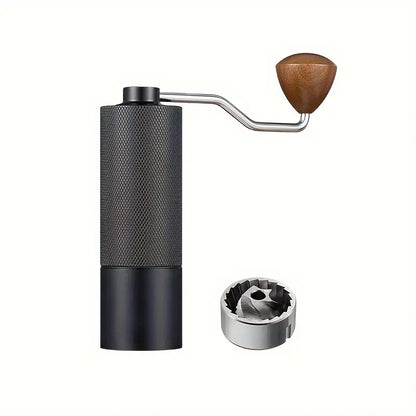 Premium Stainless Steel Manual Coffee Grinder with Textured Lattice Pattern Handle - Ergonomic Design for Home and Office Use, No Electricity Required, Durable & Easy to Clean, Coffee Bar Accessories