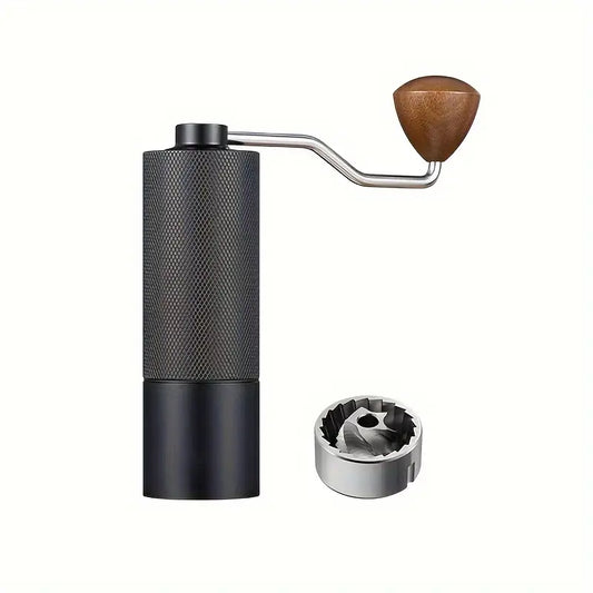 Premium Stainless Steel Manual Coffee Grinder with Textured Lattice Pattern Handle - Ergonomic Design for Home and Office Use, No Electricity Required, Durable & Easy to Clean, Coffee Bar Accessories