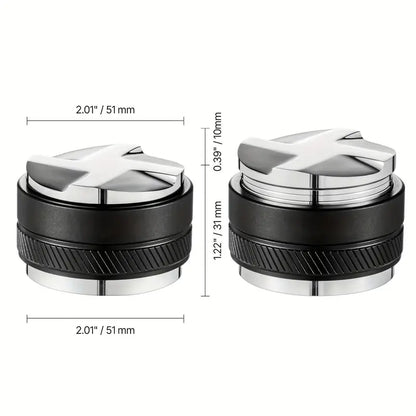 Coffee Distributor 51&53&58mm, 2-in-1 Adjustable Espresso Distributor with Fan-Shaped Base, Coffee Distributor 304 Stainless Steel with Easy-to-Disassemble Design