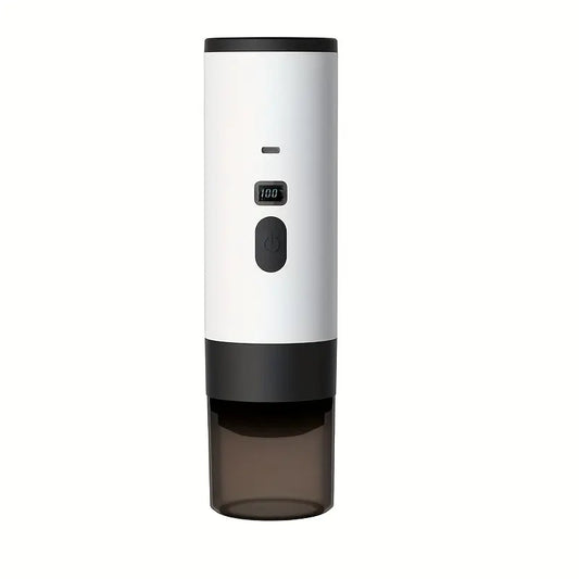1pc Portable Capsule Coffee Machine, Compatible with Ground Coffee & Capsules, 3-In-1Espresso Maker with Digital Display Screen, 7800mAh Battery, 3.04oz Water Tank Capacity, 4.06oz Coffee Cup Capacity, Suitable for Travel/Home/Camping