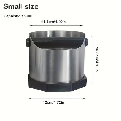 Stainless Steel Coffee Grounds Grinder & Tamper Holder - 54.1oz Capacity, Removable Hammer, Built-in Residue Storage - Barista Tool for Espresso Machines, Cafe & Kitchen Essentials, Espresso Grinder, Sleek Design, Sturdy Build