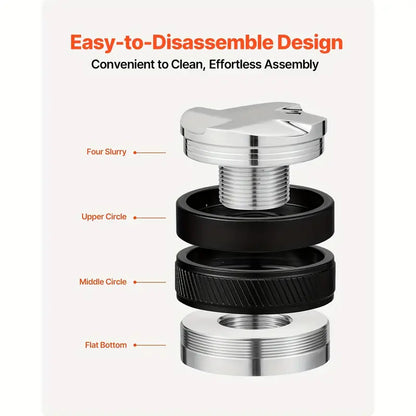 Coffee Distributor 51&53&58mm, 2-in-1 Adjustable Espresso Distributor with Fan-Shaped Base, Coffee Distributor 304 Stainless Steel with Easy-to-Disassemble Design